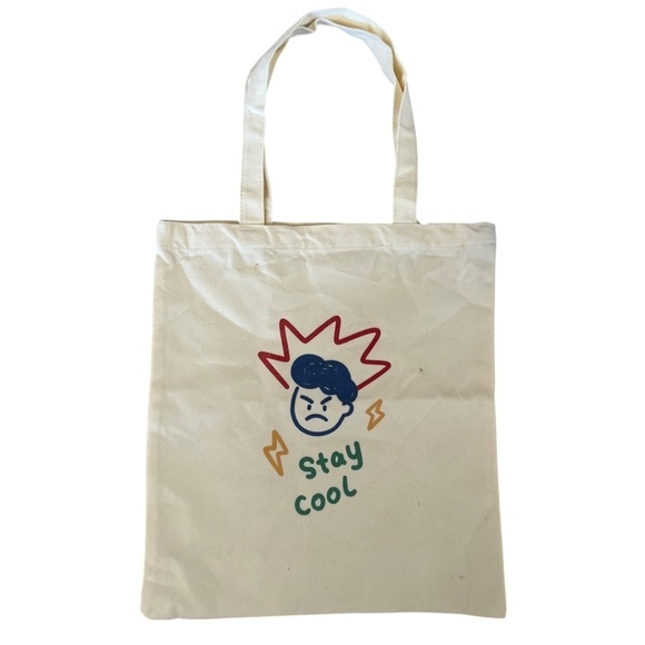 Stay Cool Slogan Graphic Shopper Beach Shopping Reusable Duffle Bag Schoolbag - Picture 1 of 5